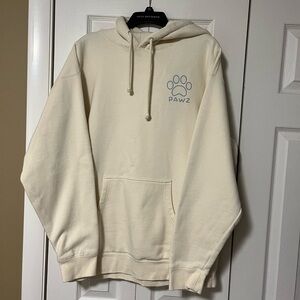 PAWZ Cream Hoodie with Paw Print